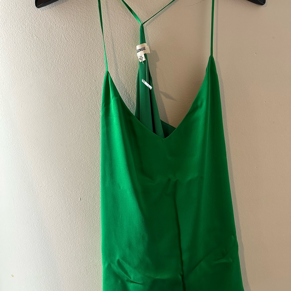 NWT L'AGENCE Kylee Racerback Silk Tank Top Blouse Size Medium Green - Picture 5 of 9
